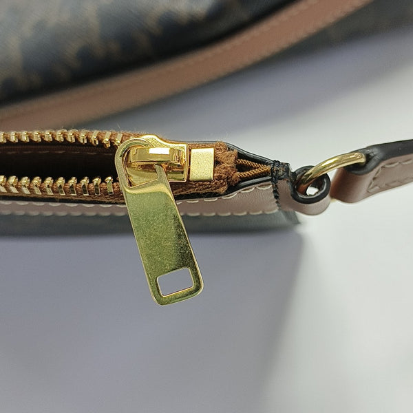 Coated Canvas Shoulder Bag Brown