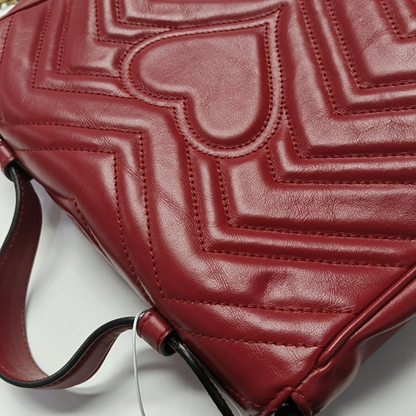 GG Marmont Small Quilted Calfskin Red