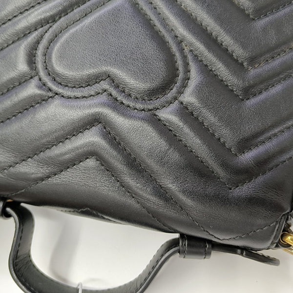 GG Marmont Mini Quilted Calfskin Black