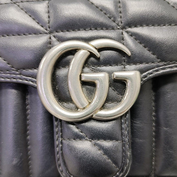 GG Marmont Small Quilted Calfskin Black