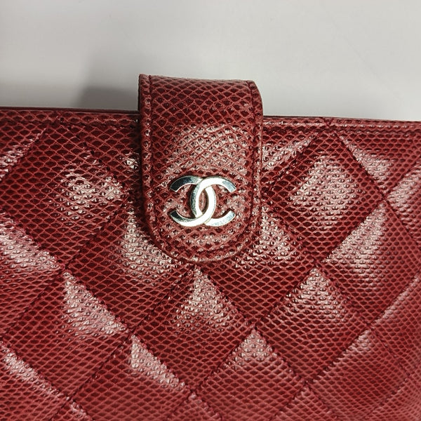 Quilted Python Wallet Red