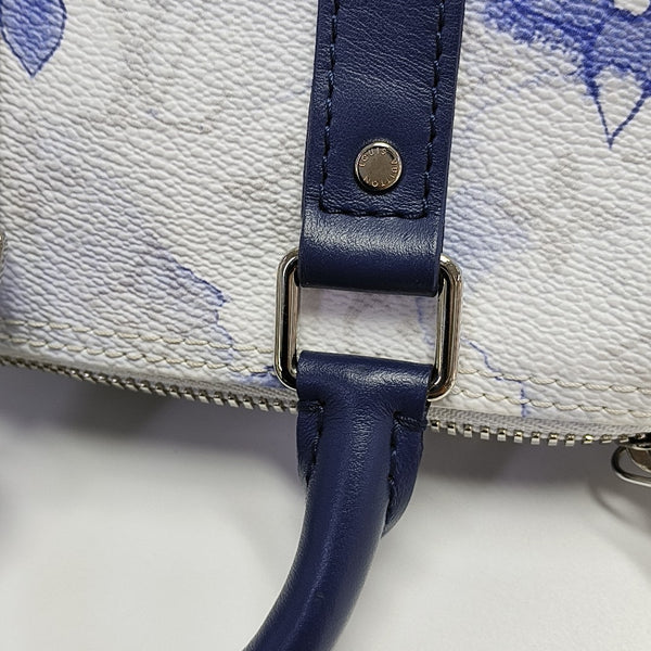 Authenticated pre-owned KEEPALL Nano Monogram Coated Canvas Blue - Shoulder Bag at Looply
