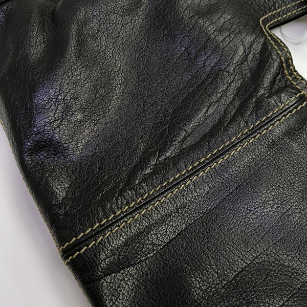 Quilted Calfskin Top Handle Bag Black