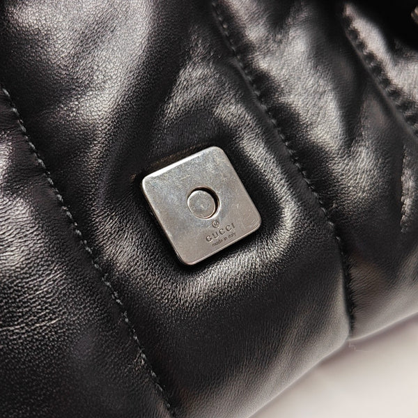Horsebit Chain Medium Quilted Lambskin Black