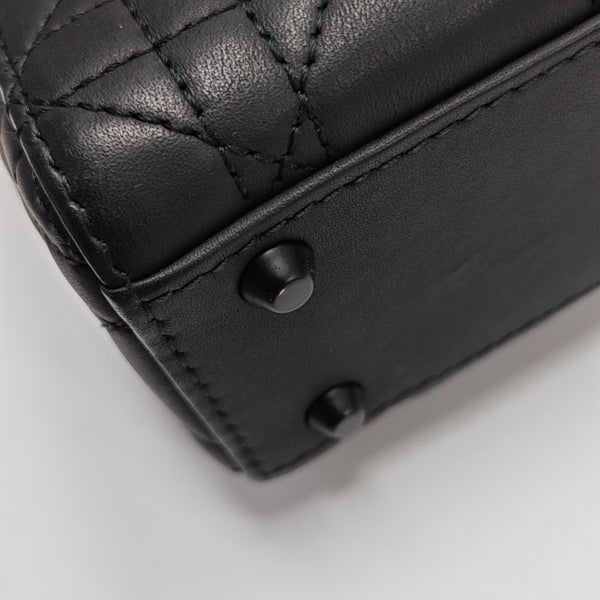 Lady Dior Mini Cannage Calfskin Black