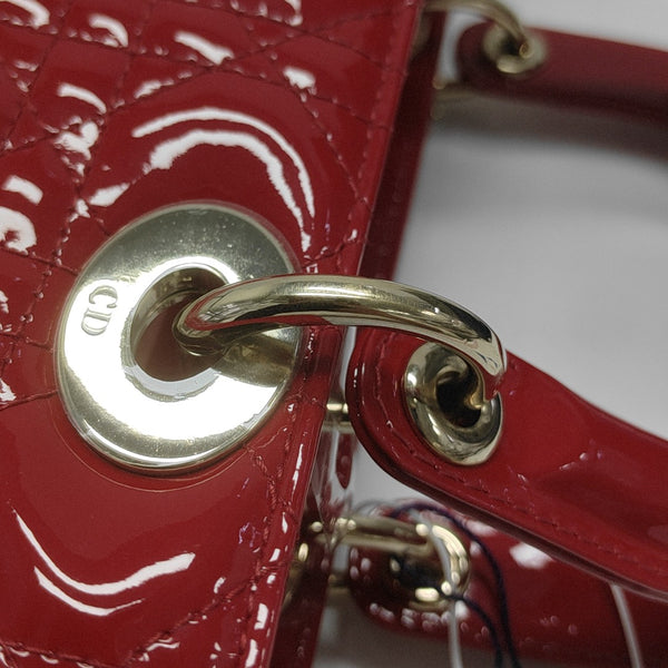Authenticated pre-owned Lady Dior Medium Cannage Lambskin Red - Tote Bag at Looply