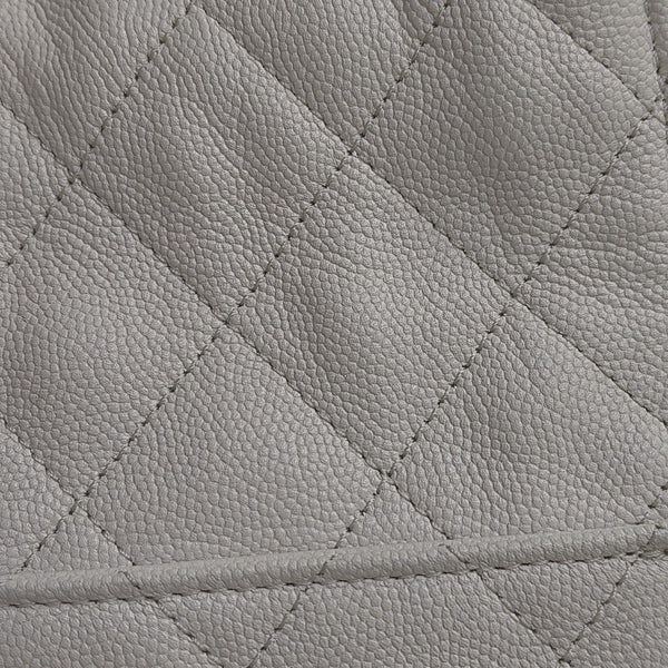 CHANEL 25 Medium Quilted Grained Calfskin White