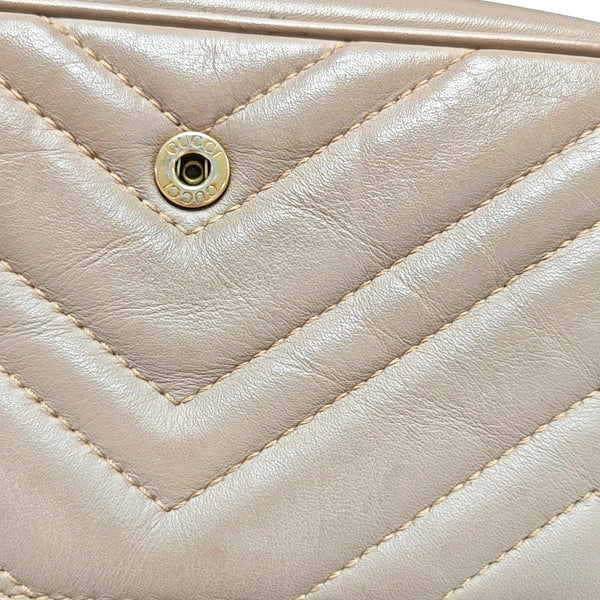 GG Marmont Mini Quilted Calfskin Beige