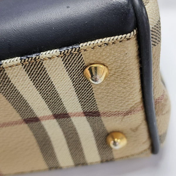 Coated Canvas Top Handle Bag Beige