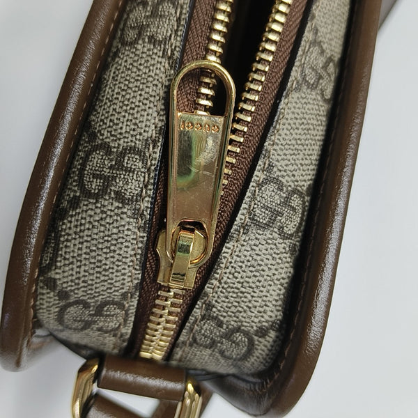 GG Supreme Mini Monogram Coated Canvas Beige
