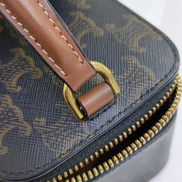 Coated Canvas Shoulder Bag Black