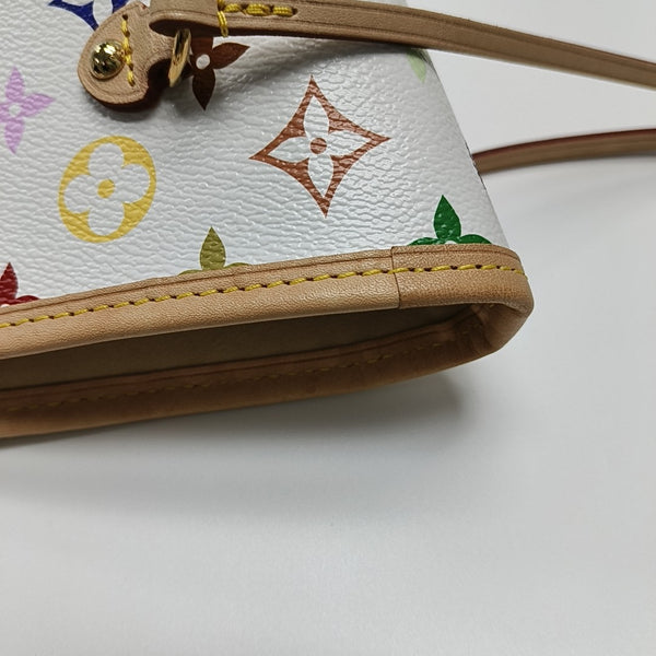 LV × TM NEVERFULL MM Monogram Coated Canvas White