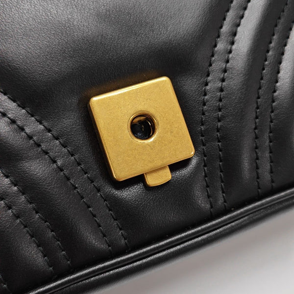 GG Marmont Small Quilted Calfskin Black