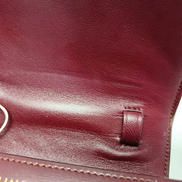 Authenticated pre-owned CLASSIC BOX Mini Calfskin Burgundy - Shoulder Bag at Looply
