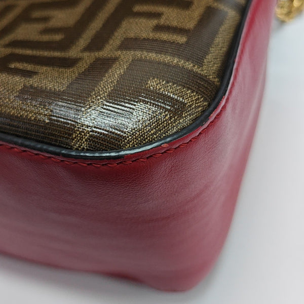 Coated Canvas Shoulder Bag Brown