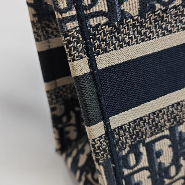 Book Tote Small Oblique Canvas Blue