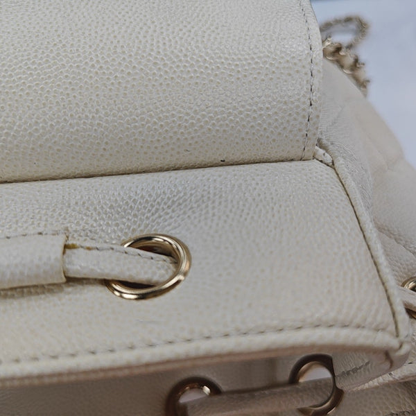 DUMA Quilted Grained Calfskin Beige