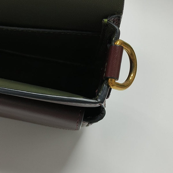 Square Stone Calfskin Red