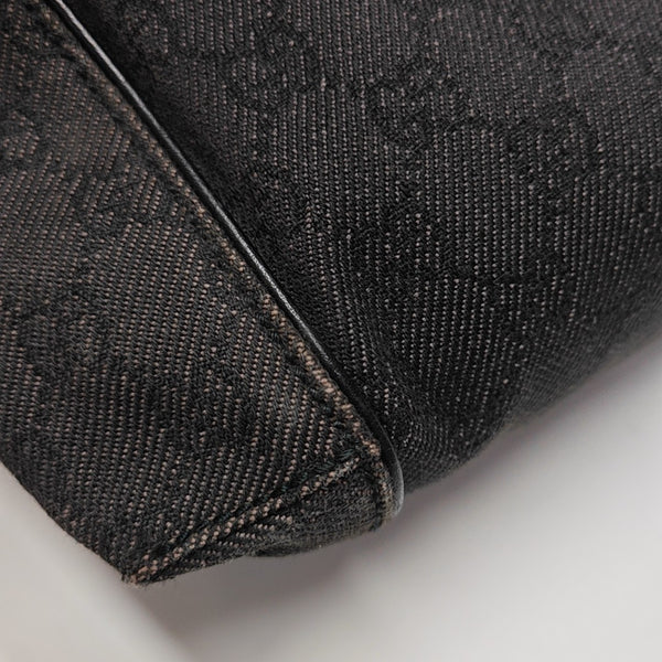 Monogram Denim Top Handle Bag Black