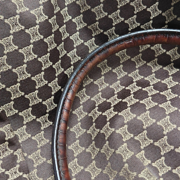 Fabric Top Handle Bag Brown