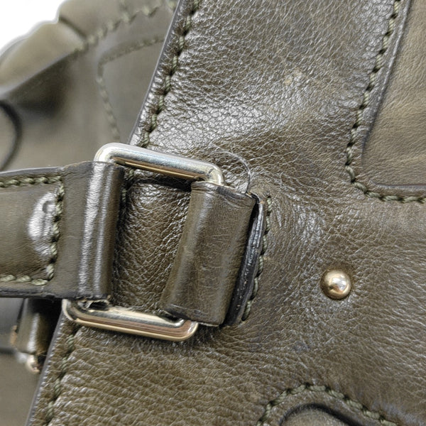 Calfskin Top Handle Bag Green