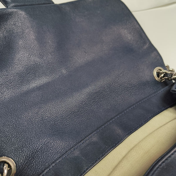 Around Chain Quilted Lambskin Blue