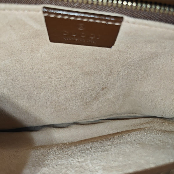 Horsebit 1955 Medium Monogram Coated Canvas Beige