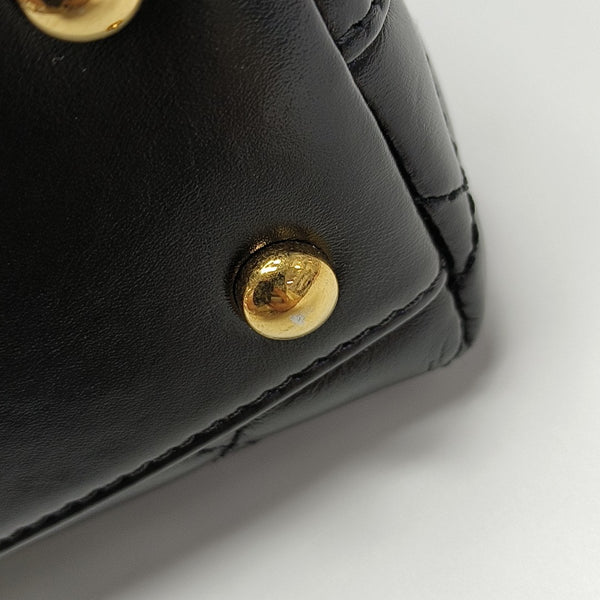 COCO HANDLE Small Quilted Calfskin Black