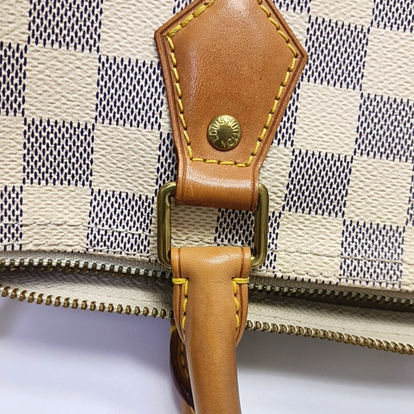 SPEEDY 30 Damier Azur Coated Canvas White