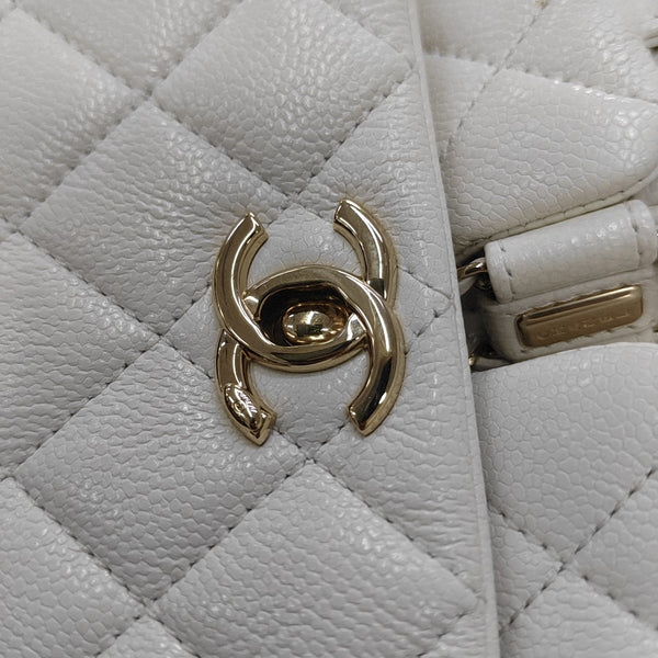 DUMA Small Quilted Grained Calfskin White
