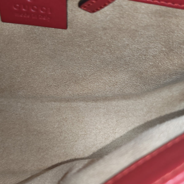 GG Marmont Medium Quilted Calfskin Red