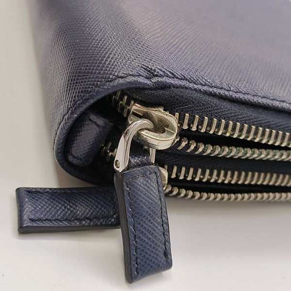 Saffiano Calfskin Clutch Blue