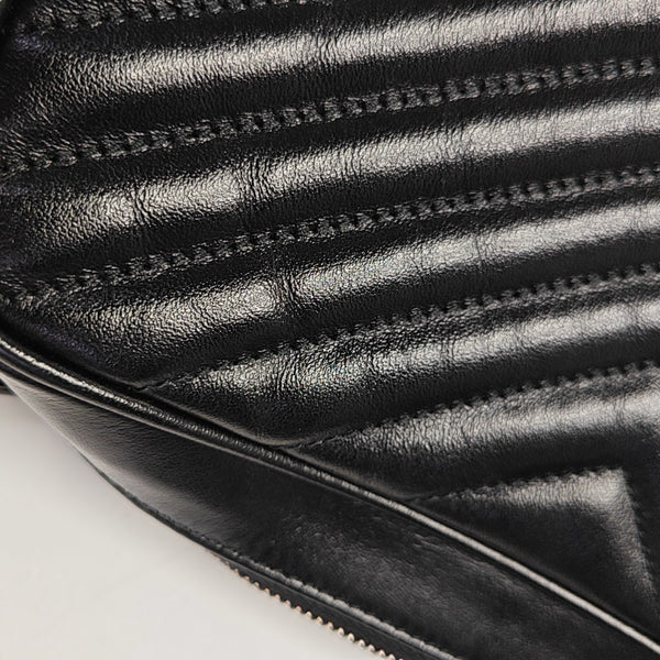 LOU Small Chevron Calfskin Black