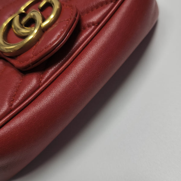 GG Marmont Mini Quilted Calfskin Red