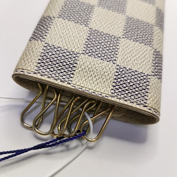 Damier Azur Coated Canvas Key Pouch White