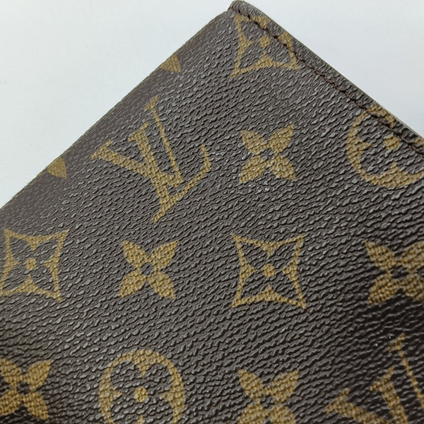 Monogram Coated Canvas Clutch Brown