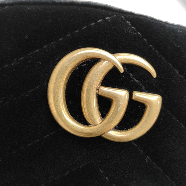 GG Marmont Super Mini Quilted Velvet Black
