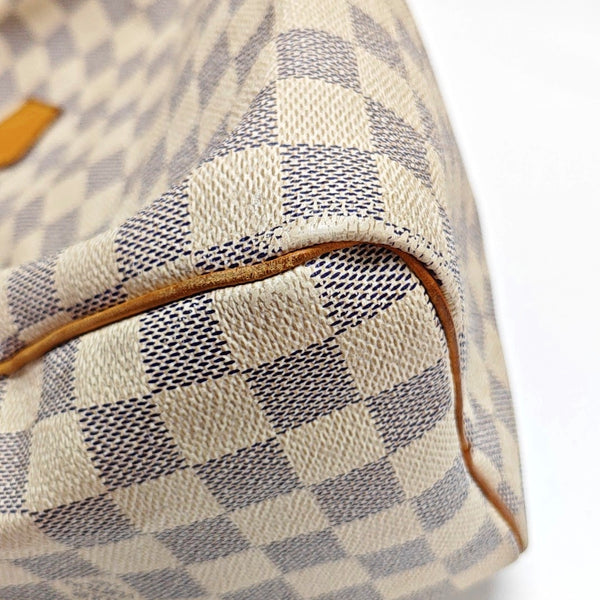 SPEEDY 25 Damier Azur Coated Canvas White