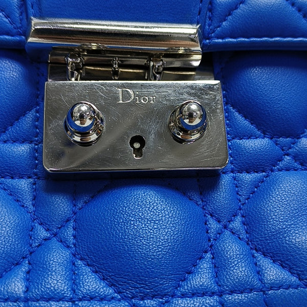 Authenticated pre-owned Miss Dior Cannage Lambskin Blue - Crossbody Bag at Looply