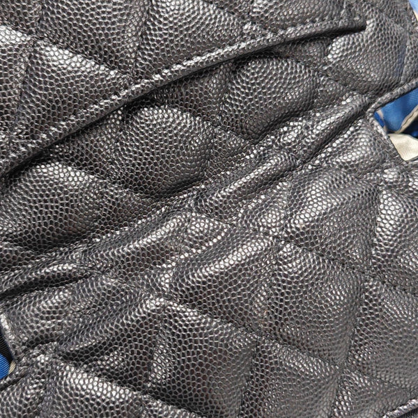 Quilted Grained Calfskin Shoulder Bag Black