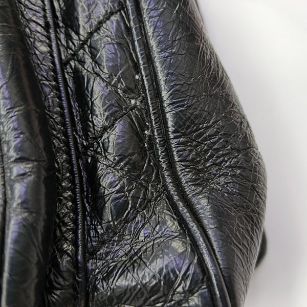 NIKI Medium Chevron Calfskin Black