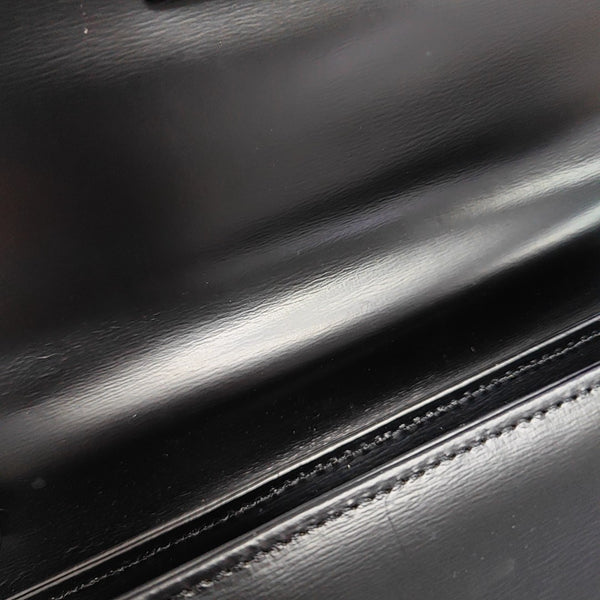 Calfskin Top Handle Bag Black