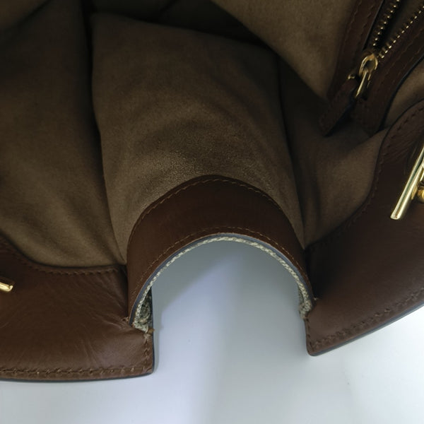 Padlock Medium Monogram Coated Canvas Beige