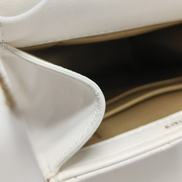 Quilted Lambskin Crossbody Bag White