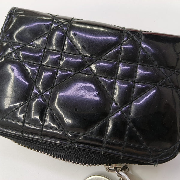 Lady Dior Cannage Patent Leather Black Wallet