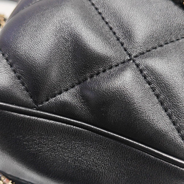 Quilted Lambskin Shoulder Bag Black