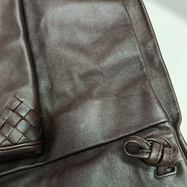 Lambskin Shoulder Bag Brown