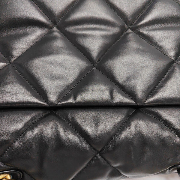 CHANEL 19 Maxi Quilted Lambskin Black