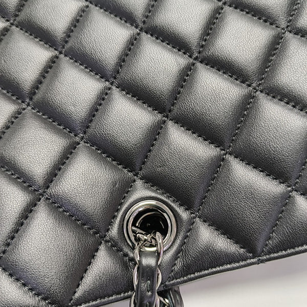 Quilted Calfskin Tote Bag Large Black