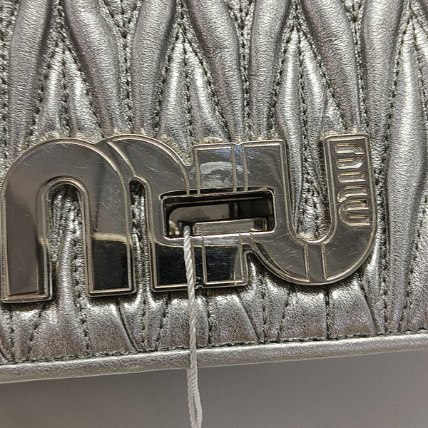 My Miu Quilted Lambskin Silver